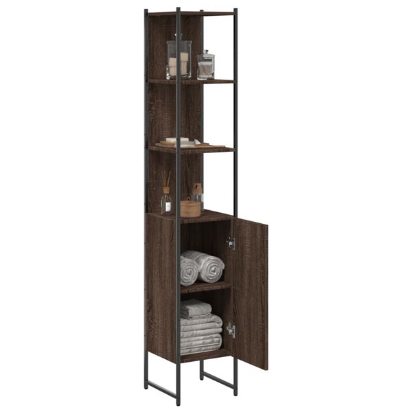 vidaXL Armoire de bain ch&ecirc;ne marron 33x33x185,5 cm bois d'ing&eacute;nierie