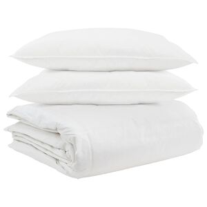 vidaXL Ensemble de Duvet avec oreiller 3 pcs Blanc Plume de canard