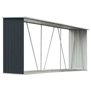 vidaXL Abri de stockage &agrave; bois Acier galvanis&eacute; 330x84x152cm Anthracite