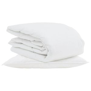vidaXL Duvet d'été simple avec oreiller 2 pcs Blanc Plume de canard