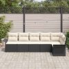 vidaXL Ensemble de canapé de jardin avec coussin 6 pcs Noir polyrotin