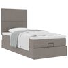vidaXL Cadre de lit ottoman avec matelas taupe 90x190 cm tissu