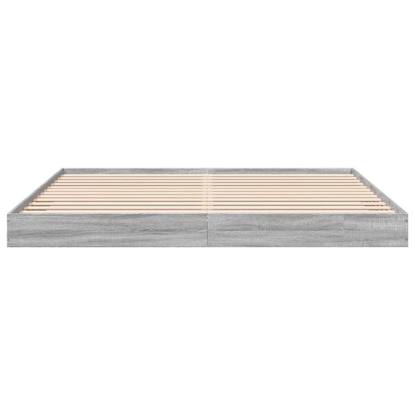vidaXL Cadre de lit sans matelas sonoma gris 200x200 cm