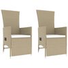vidaXL Ensemble de salon de jardin 3 pcs beige poly rotin et acier