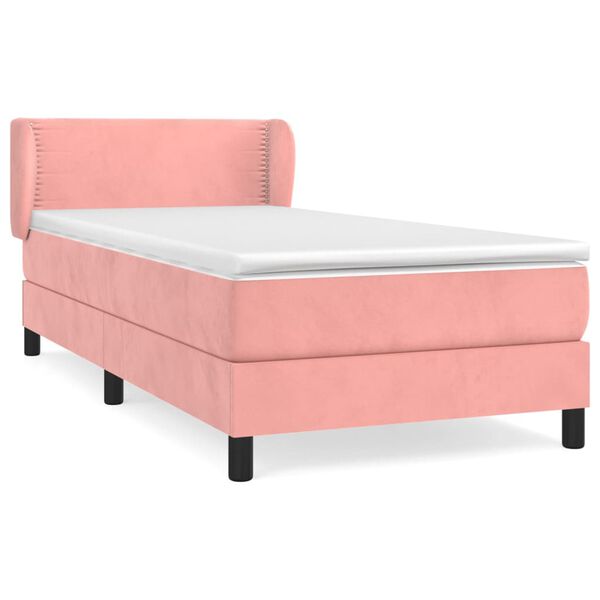vidaXL Sommier &agrave; lattes de lit et matelas Rose 80x200 cm Velours