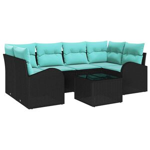 vidaXL Ensemble de canap&eacute; de jardin 7 pc 6-Nombre de places