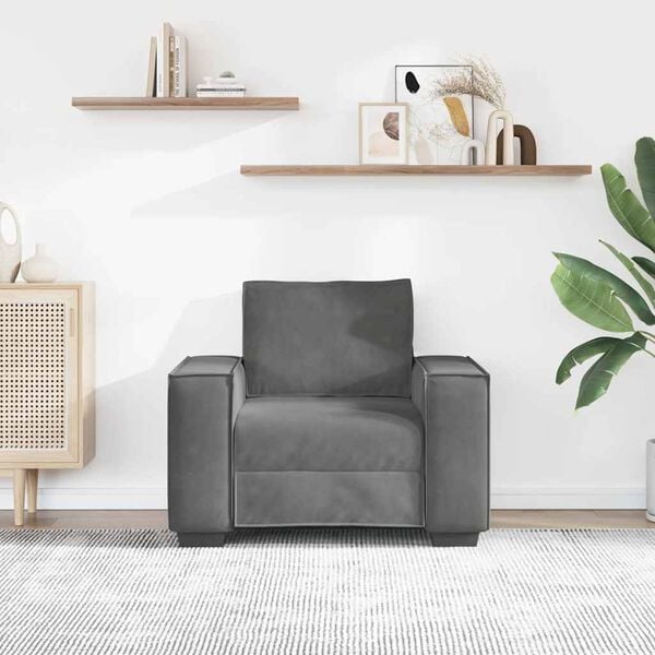 vidaXL Fauteuil gris fonc&eacute; 100x78x84 cm velours
