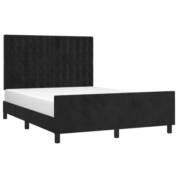 vidaXL Cadre de lit sans matelas noir 140x190 cm velours