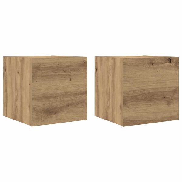 vidaXL Meubles TV muraux 2 pcs ch&ecirc;ne artisanal 30,5x30x30 cm