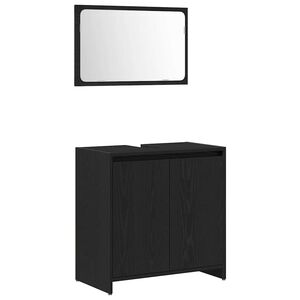 vidaXL Cabinet de salle de bain avec porte Ch&ecirc;ne noir 60 x 33 x 60 cm