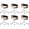 vidaXL Chaises pivotantes &agrave; manger lot de 6 noir similicuir