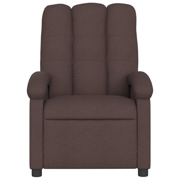 vidaXL Fauteuil inclinable Marron fonc&eacute; Tissu