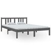 vidaXL Cadre de lit sans matelas gris bois massif 140x200 cm