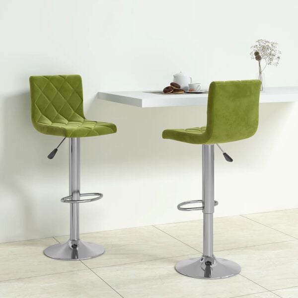 vidaXL Tabourets de bar lot de 2 vert clair velours