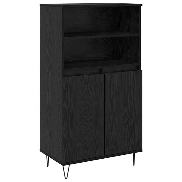 vidaXL Haut Armoire Noir 60 x 36 x 110 cm Bois d'ing&eacute;nierie
