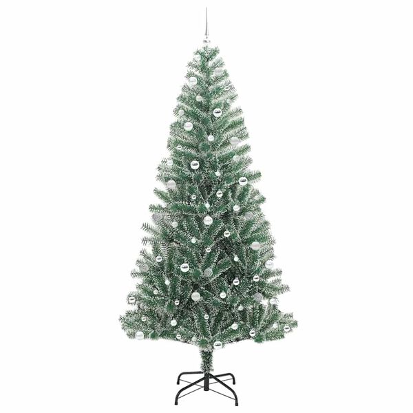 vidaXL Arbre de No&euml;l artificiel floconn&eacute; de neige avec lumi&egrave;re LED