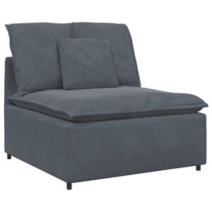 vidaXL Module central de canap&eacute; modulaire coussins gris fonc&eacute; 100 cm