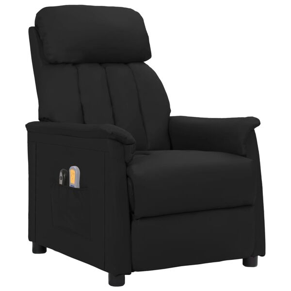 vidaXL Fauteuil électrique de massage Noir Similicuir