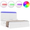 vidaXL Lit avec rangement et LED Blanc pur 200 x 200 cm Simili cuir