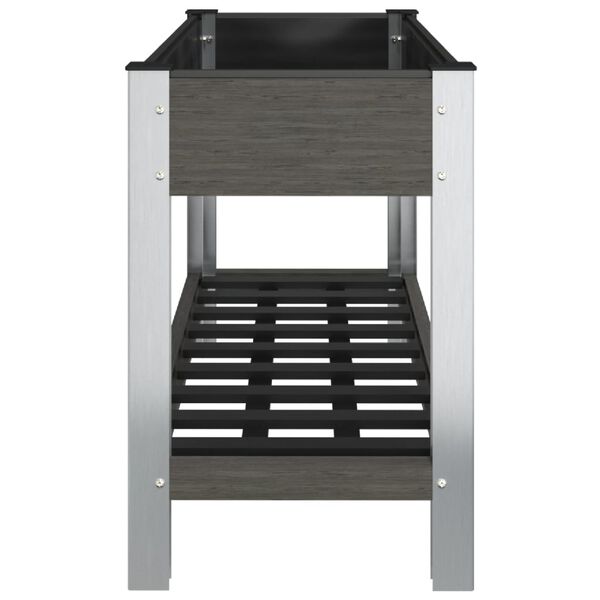 vidaXL Lit sur&eacute;lev&eacute; de jardin avec &eacute;tag&egrave;re Gris 100x50x75 cm WPC