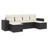 vidaXL Salon de jardin 6 pcs avec coussins noir r&eacute;sine tress&eacute;e