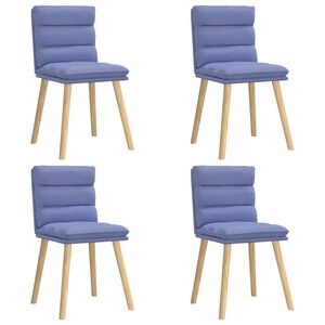 vidaXL Chaises &agrave; manger lot de 4 bleu jean tissu