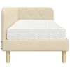 vidaXL Cadre de lit d'angle avec matelas Crème 80 x 200 cm tissu