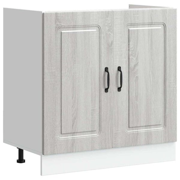 vidaXL Armoire de cuisine Kalmar 2 pcs Gris 80 x 46 x 81.5 cm