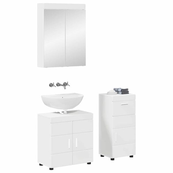 vidaXL Ensemble de mobilier de salle de bain avec tiroir TULUM Blanc