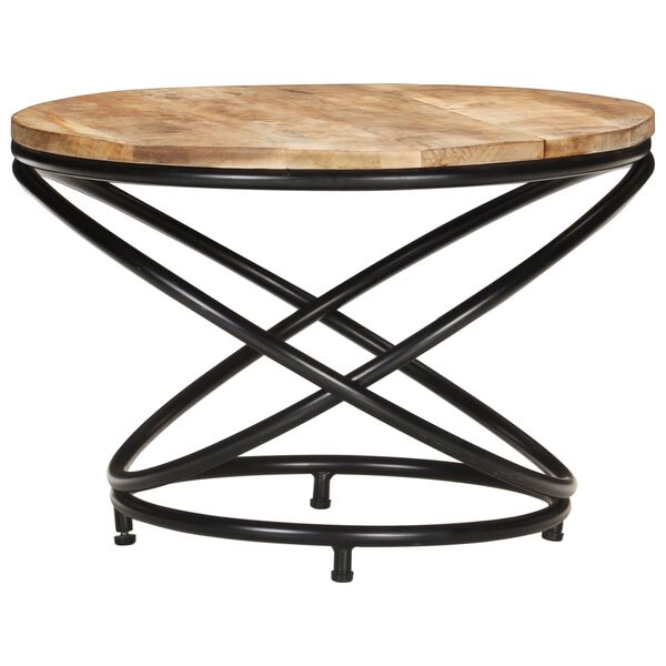 vidaXL Table basse Noir 60x60x40 cm Bois massif de manguier brut