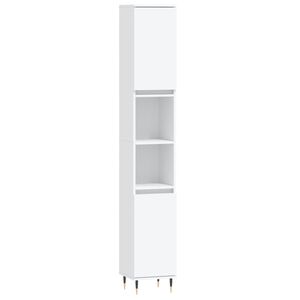 vidaXL Armoire de salle de bain blanc 30x30x190 cm bois d'ing&eacute;nierie