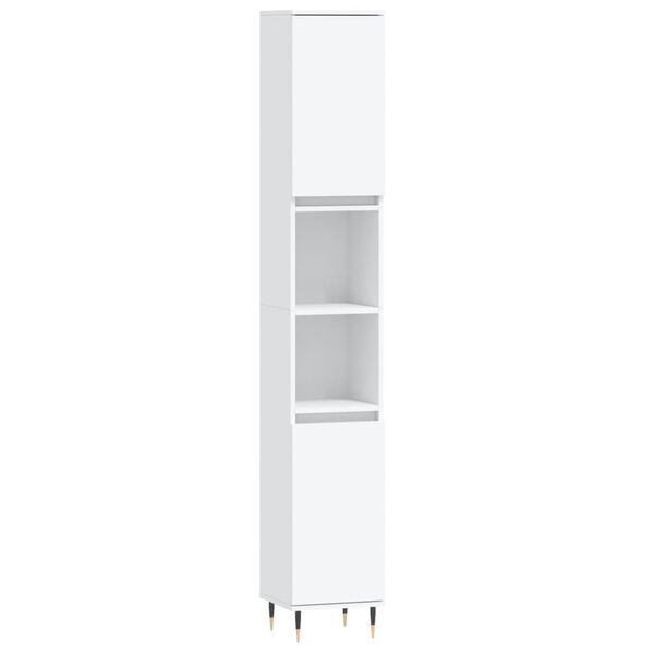 vidaXL Armoire de salle de bain blanc 30x30x190 cm bois d'ingénierie