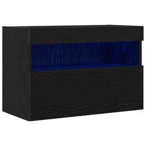 vidaXL Meuble TV mural Ch&ecirc;ne noir 60 x 30 x 40 cm Bois d'ing&eacute;nierie