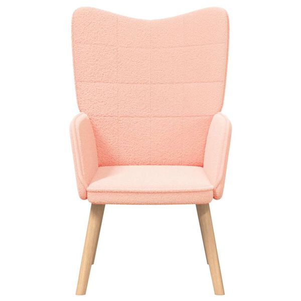 vidaXL fauteuil Rose 62 x 67 x 95,5 cm Tissu Sherpa