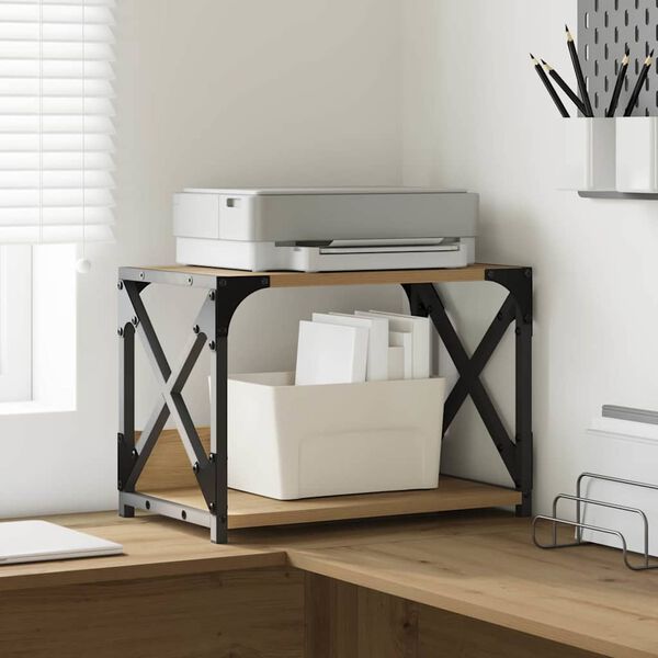 vidaXL Support d'imprimante Chêne artisanal 44 x 26 x 31.5 cm