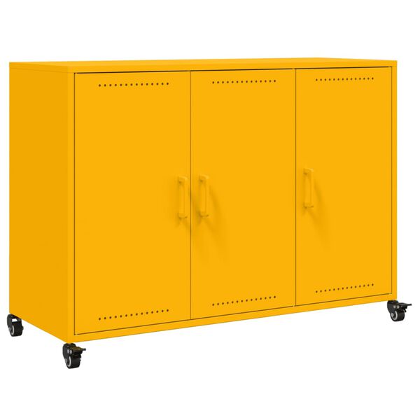 vidaXL Buffet jaune moutarde 100,5x39x72 cm acier