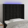 vidaXL T&ecirc;te de lit &agrave; LED Noir 103x16x118/128 cm Velours