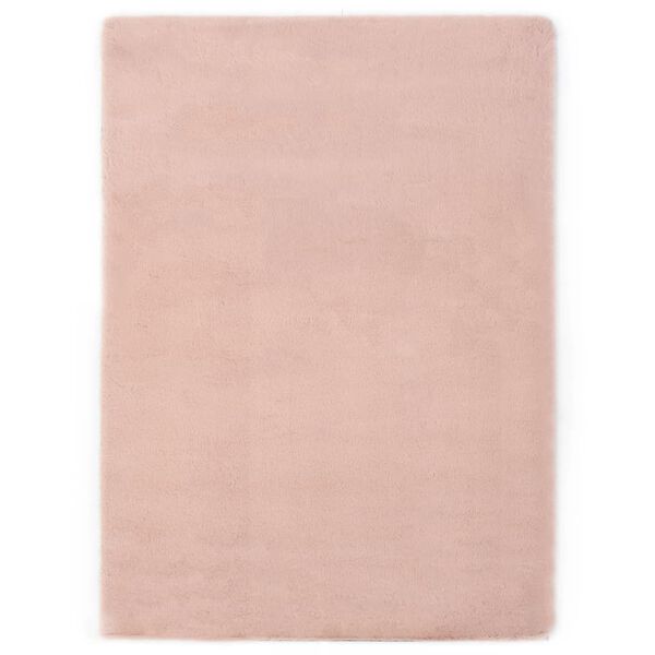 vidaXL Tapis 80x150 cm Fausse fourrure de lapin Vieux rose