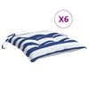 vidaXL Coussins de chaise lot de 6 rayures bleues blanches 40x40x7 cm