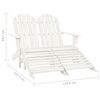 vidaXL Chaise de jardin Adirondack 2 places et repose-pied sapin blanc