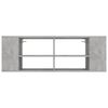 vidaXL Meuble TV mural Gris béton 102x35x35 cm Bois d’ingénierie