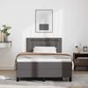 vidaXL Lit &agrave; ressorts avec matelas Gris 120 x 190 cm Simili cuir