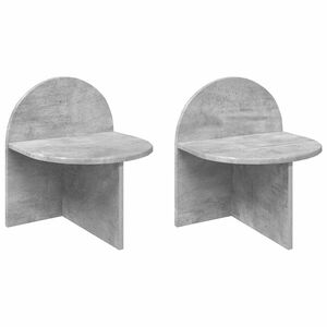 vidaXL Table de chevet 2 pcs Gris b&eacute;ton 40 x 35,5 x 45,5 cm