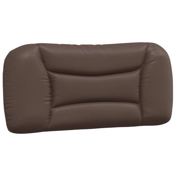 vidaXL Coussin de t&ecirc;te de lit Hvar marron 90 cm similicuir