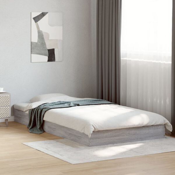 vidaXL Cadre de lit sans matelas sonoma gris 90x190 cm