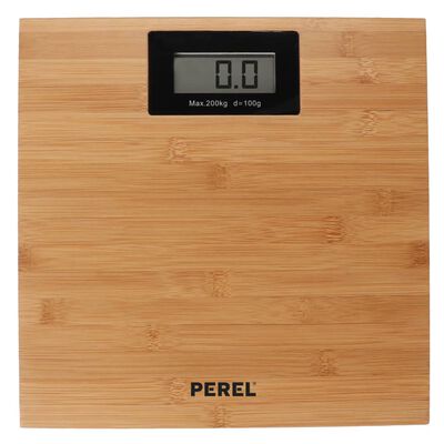 Perel Pèse-personne de salle de bain numérique 200 kg Marron