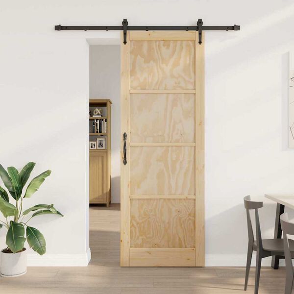 vidaXL Porte coulissante ORKDAL Marron 83 x 232 cm Pin massif