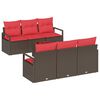 vidaXL Ensemble de canap&eacute; de jardin 7 pcs Beige et Rouge polyrotin