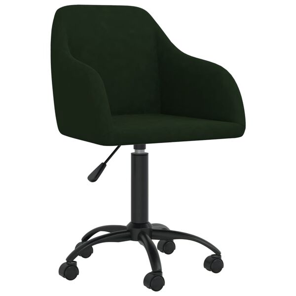 vidaXL Chaises pivotantes &agrave; manger lot de 2 vert fonc&eacute; velours