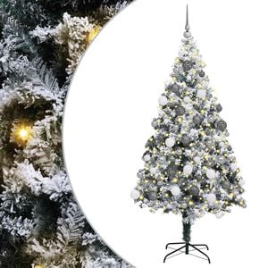 vidaXL Sapin de No&euml;l artificiel Blanc 180 cm PVC, Acier et Plastique